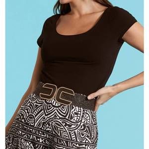 NEW TYLER BOE perry scoop neck tee top in black